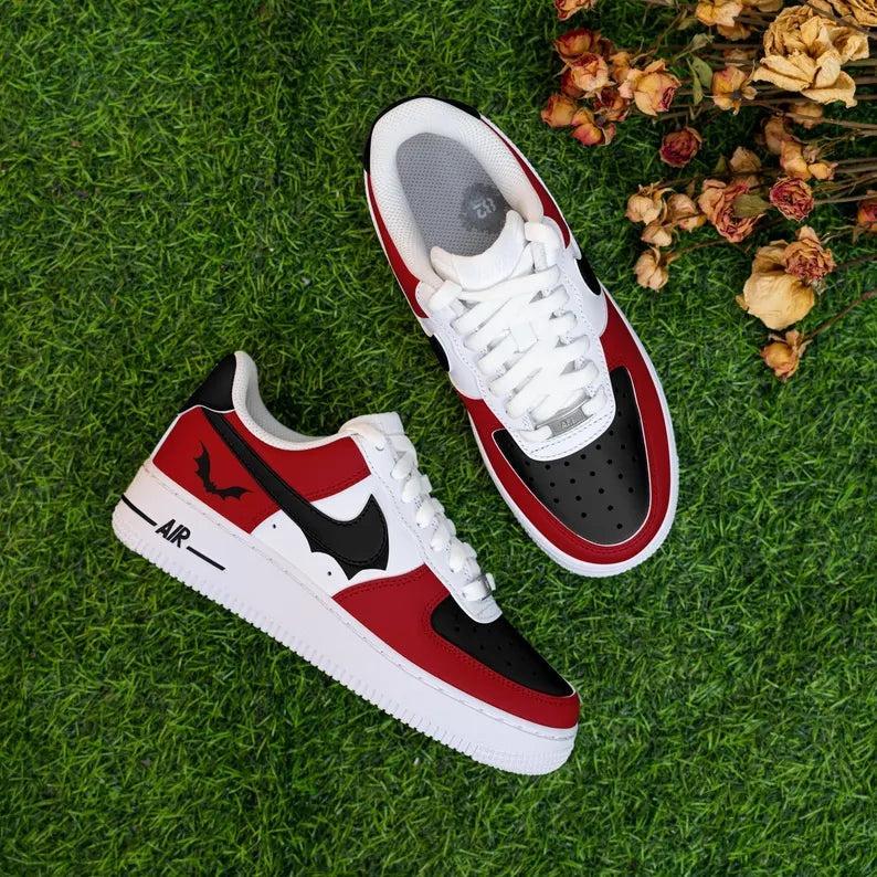 Custom Air Force 1 Red Black Bat