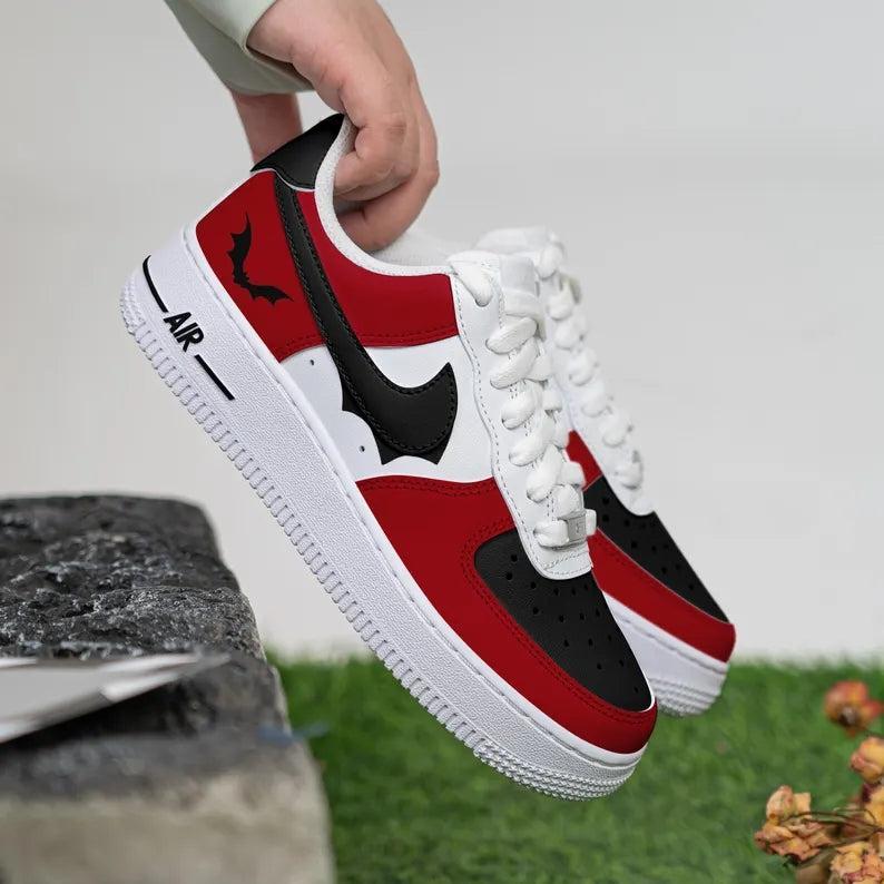 Custom Air Force 1 Red Black Bat