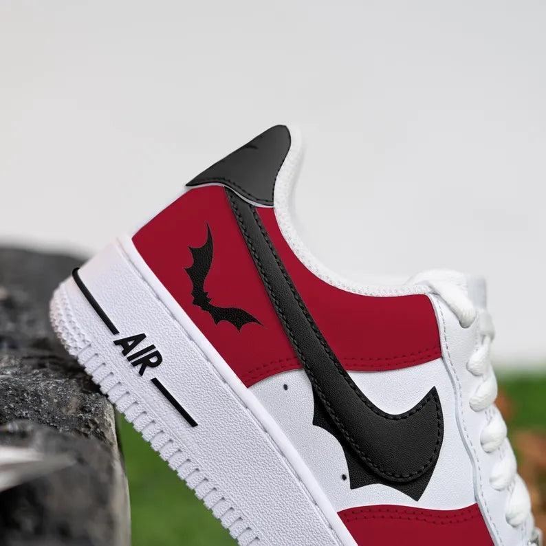 Custom Air Force 1 Red Black Bat