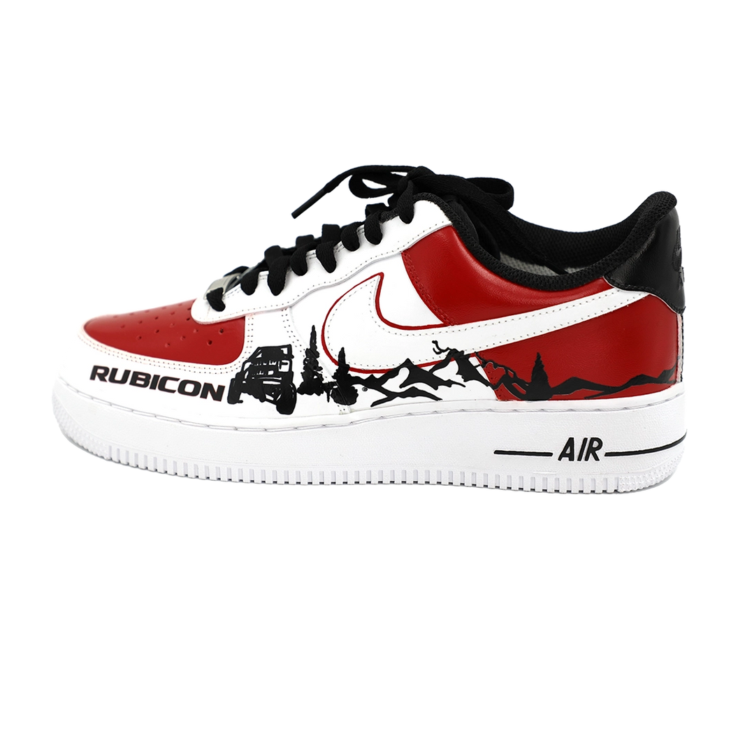 Custom Air Force 1 Red White With Off - Road Pattern