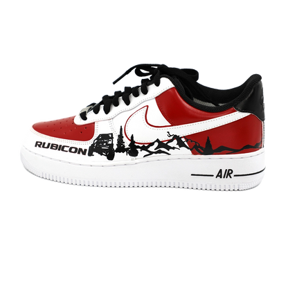 Custom Air Force 1 Red White With Off - Road Pattern