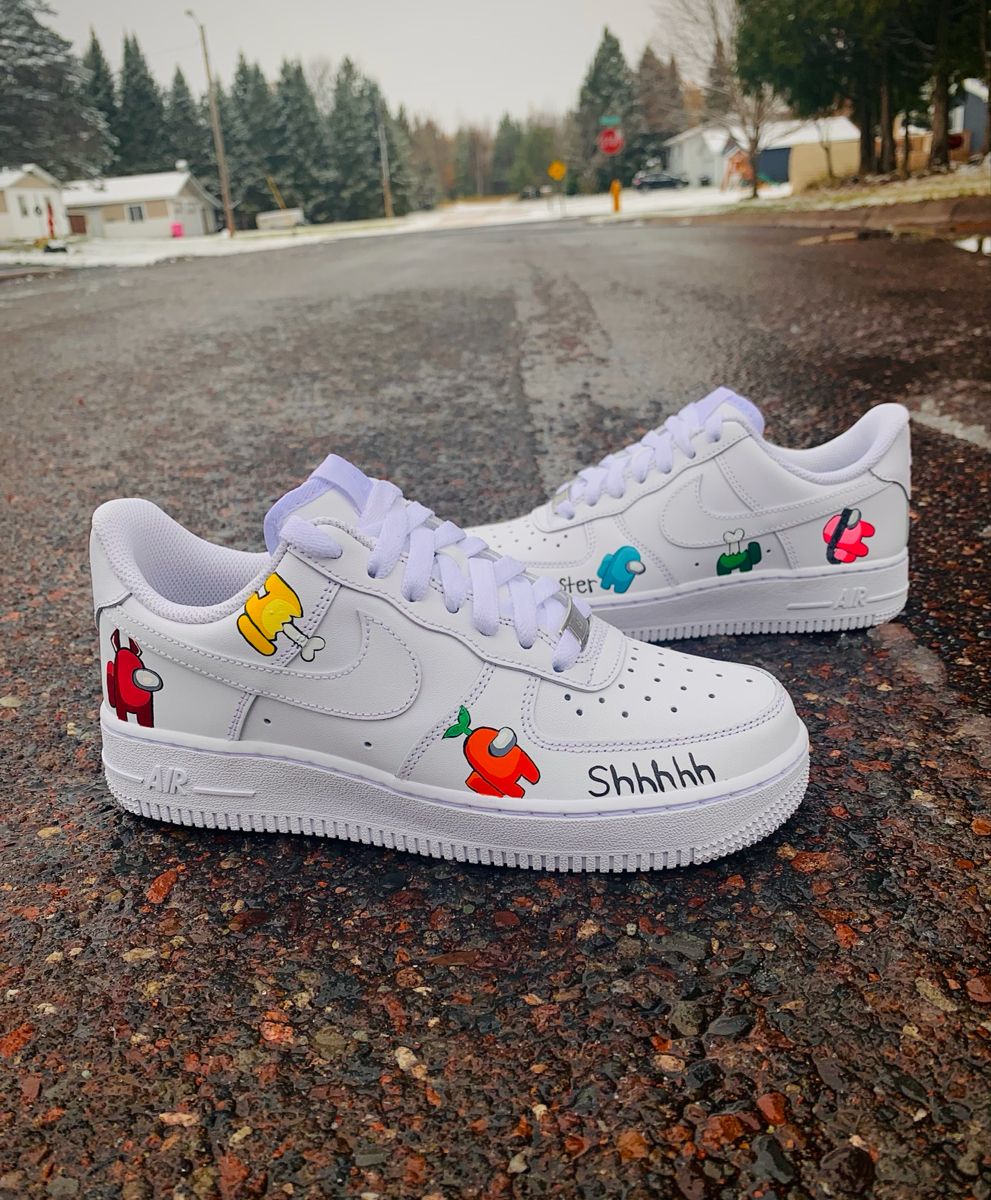 Custom Air Force 1 Shoes Among Us Pattern Multicolor
