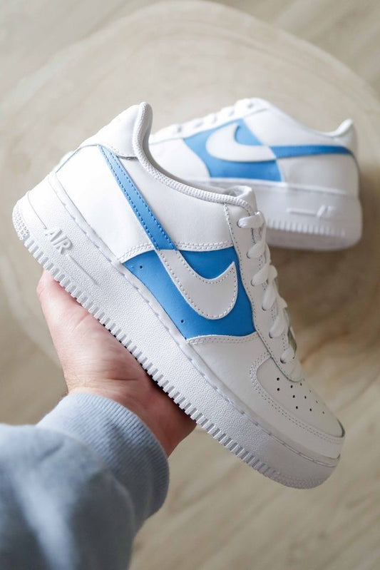 Custom Air Force 1 Shoes Blue and Light Blue