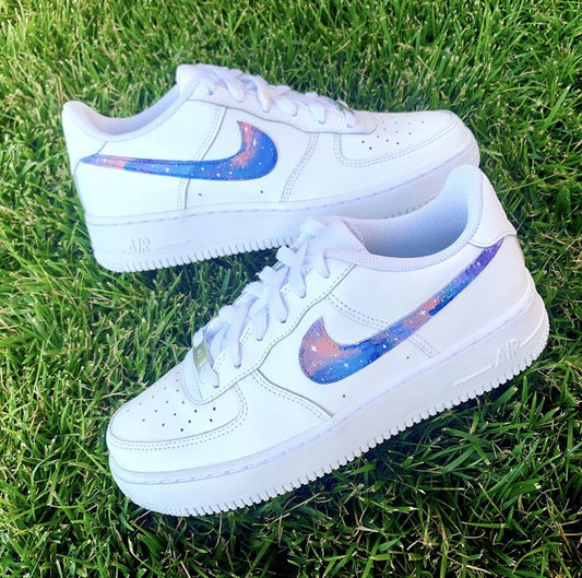 Custom Air Force 1 Shoes Galaxy Blue Pink