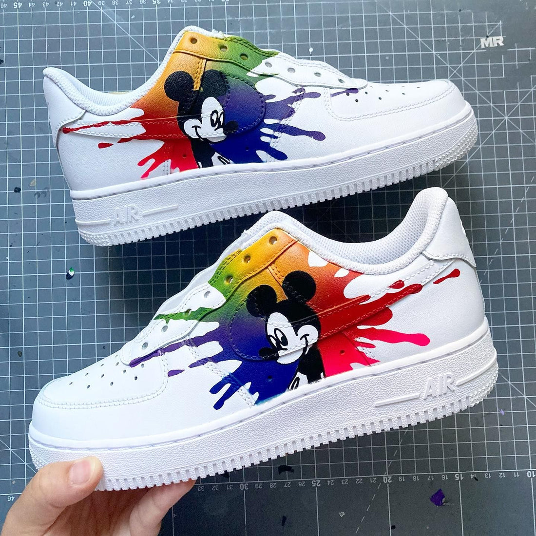 Custom Air Force 1 Shoes Mickey Mouse Rainbow Color