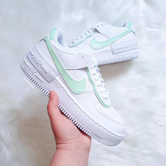 Custom Air Force 1 Shoes Mint Green Accents