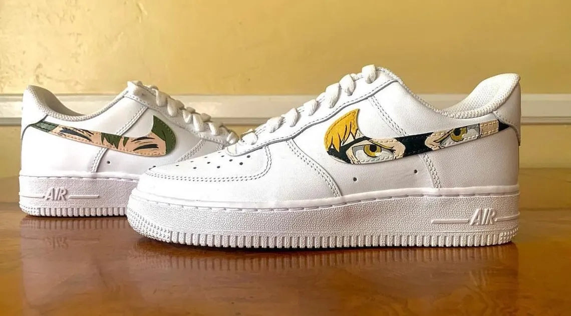 Custom Air Force 1 White Anime Pattern Swoosh