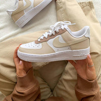 Custom Air Force 1 White Beige Color - Blocked