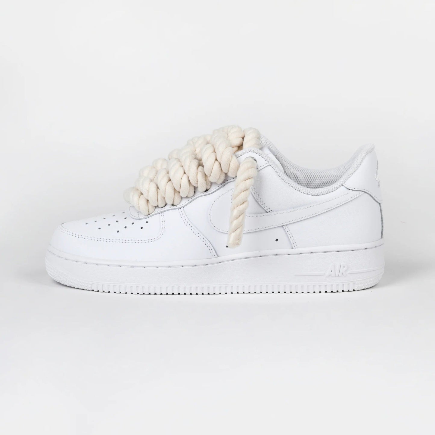 Custom Air Force 1 White Beige Rope Laces