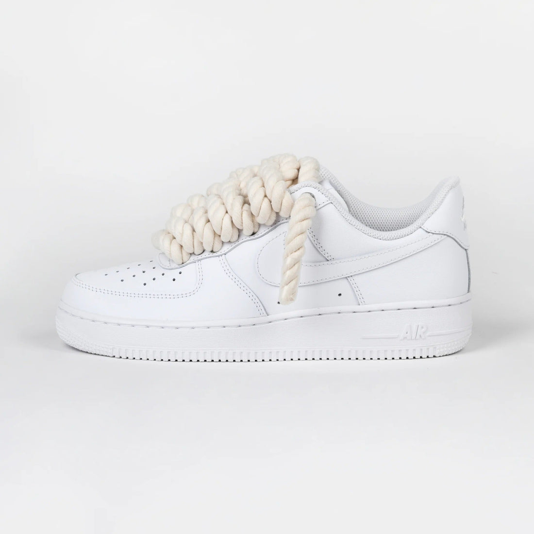 Custom Air Force 1 White Beige Rope Laces