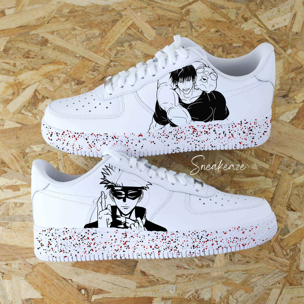 Custom Air Force 1 White Black Anime Characters Design