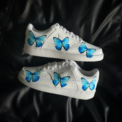 Custom Air Force 1 White Blue Butterflies
