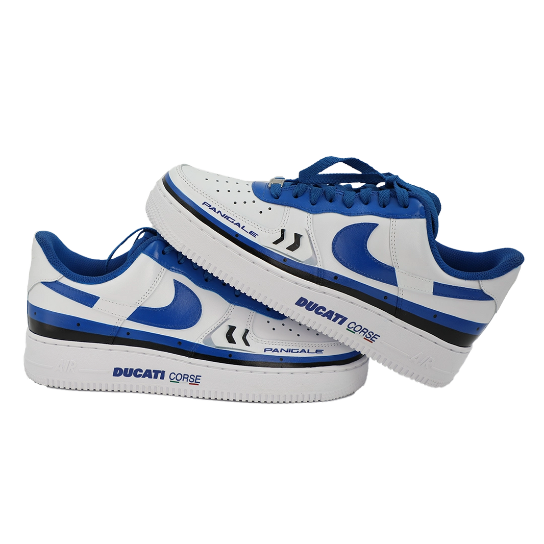 Custom Air Force 1 White Blue Ducati Logo