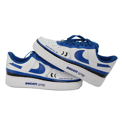 Custom Air Force 1 White Blue Ducati Logo