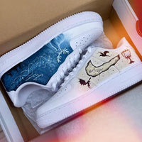 Custom Air Force 1 White Blue Hogwarts Theme