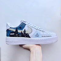Custom Air Force 1 White Blue Hogwarts Theme