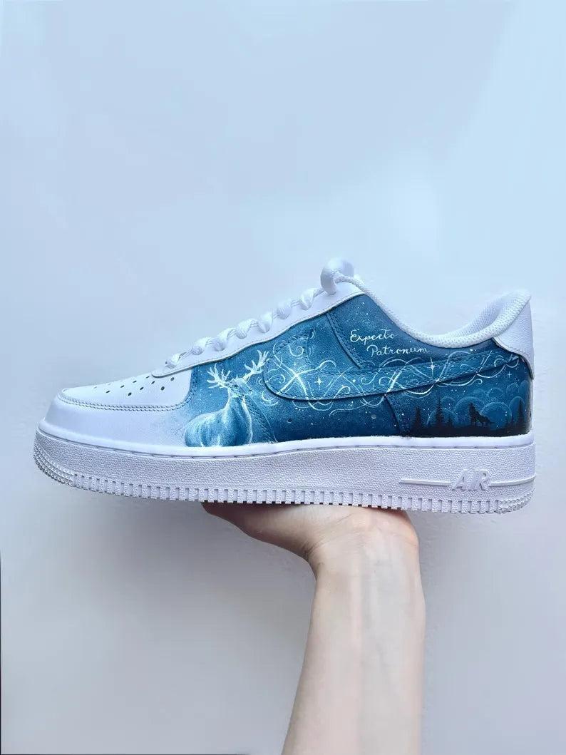 Custom Air Force 1 White Blue Hogwarts Theme