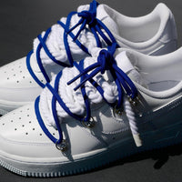 Custom Air Force 1 White Blue Rope Laces