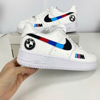 Custom Air Force 1 White BMW Logo And Stripes