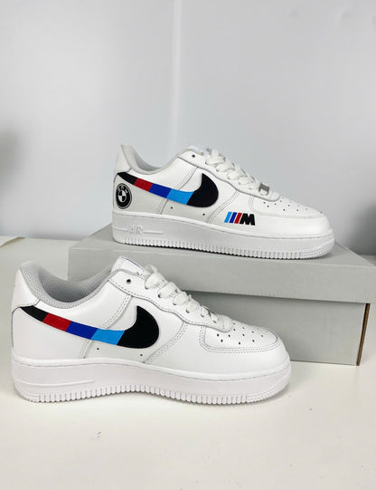 Custom Air Force 1 White BMW Logo And Stripes