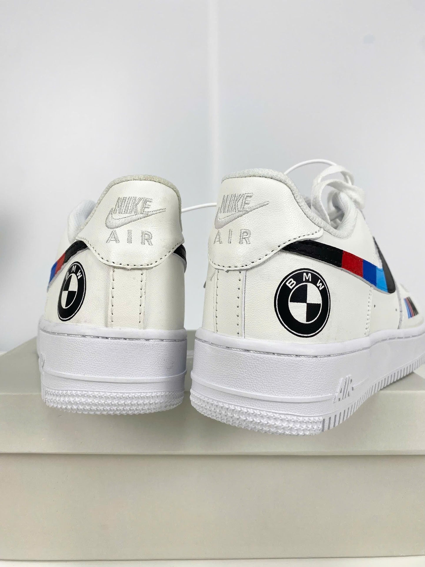 Custom Air Force 1 White BMW Logo And Stripes