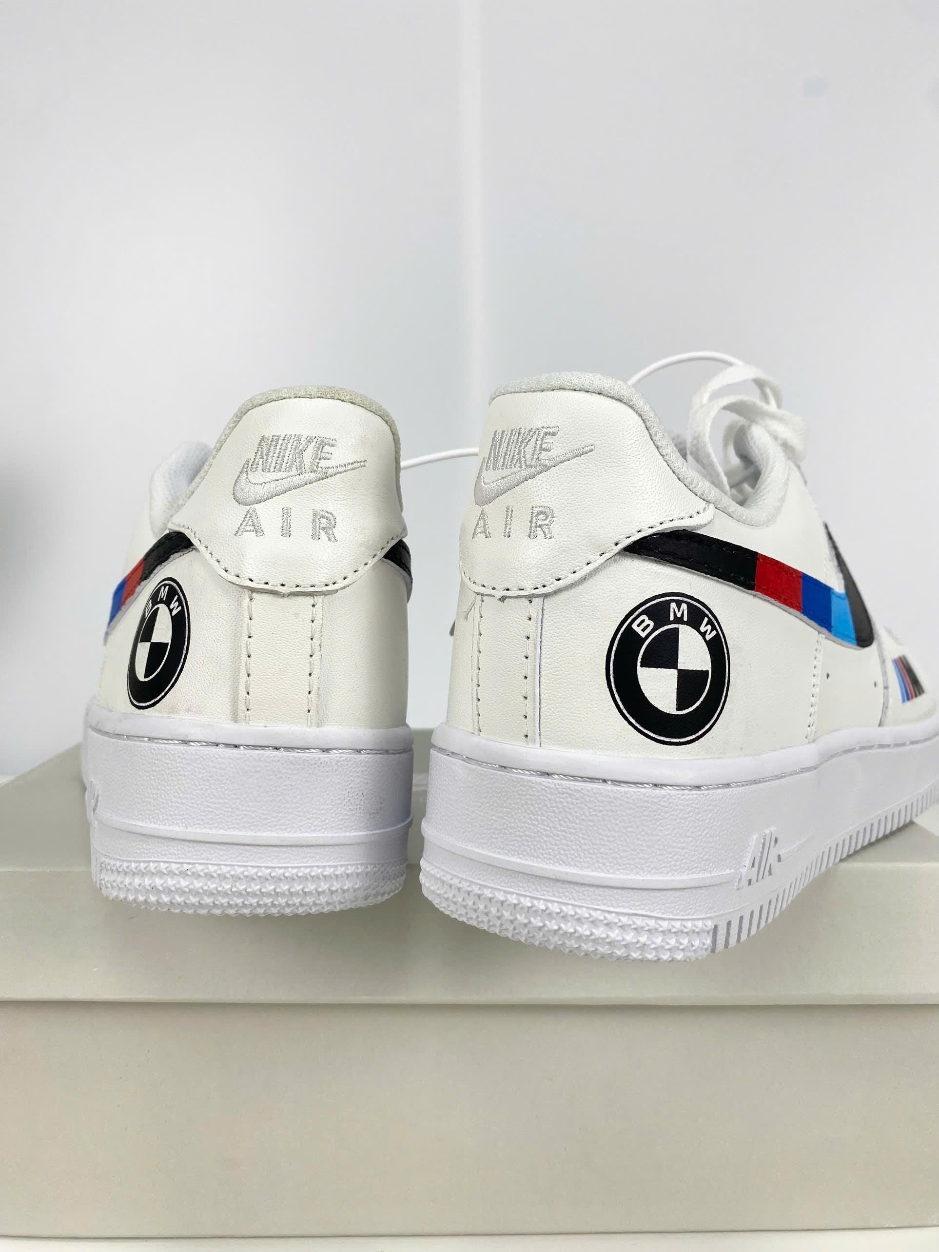 Custom Air Force 1 White BMW Logo And Stripes