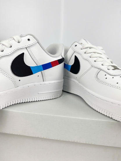 Custom Air Force 1 White BMW Logo And Stripes