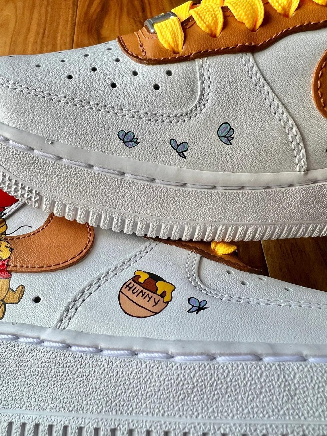 Custom Air Force 1 White Brown Winnie the Pooh Cartoon