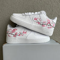 Custom Air Force 1 White Cherry Blossom Design