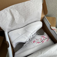 Custom Air Force 1 White Cherry Blossom Design