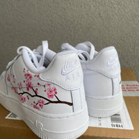 Custom Air Force 1 White Cherry Blossom Design