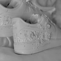 Custom Air Force 1 White Floral Embellishments