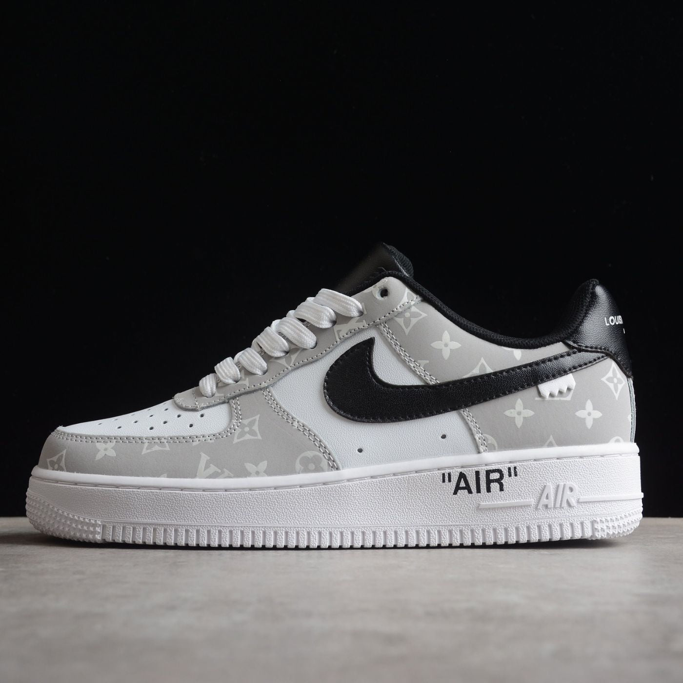 Custom Air Force 1 White Gray LV Pattern