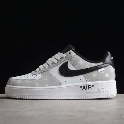 Custom Air Force 1 White Gray LV Pattern