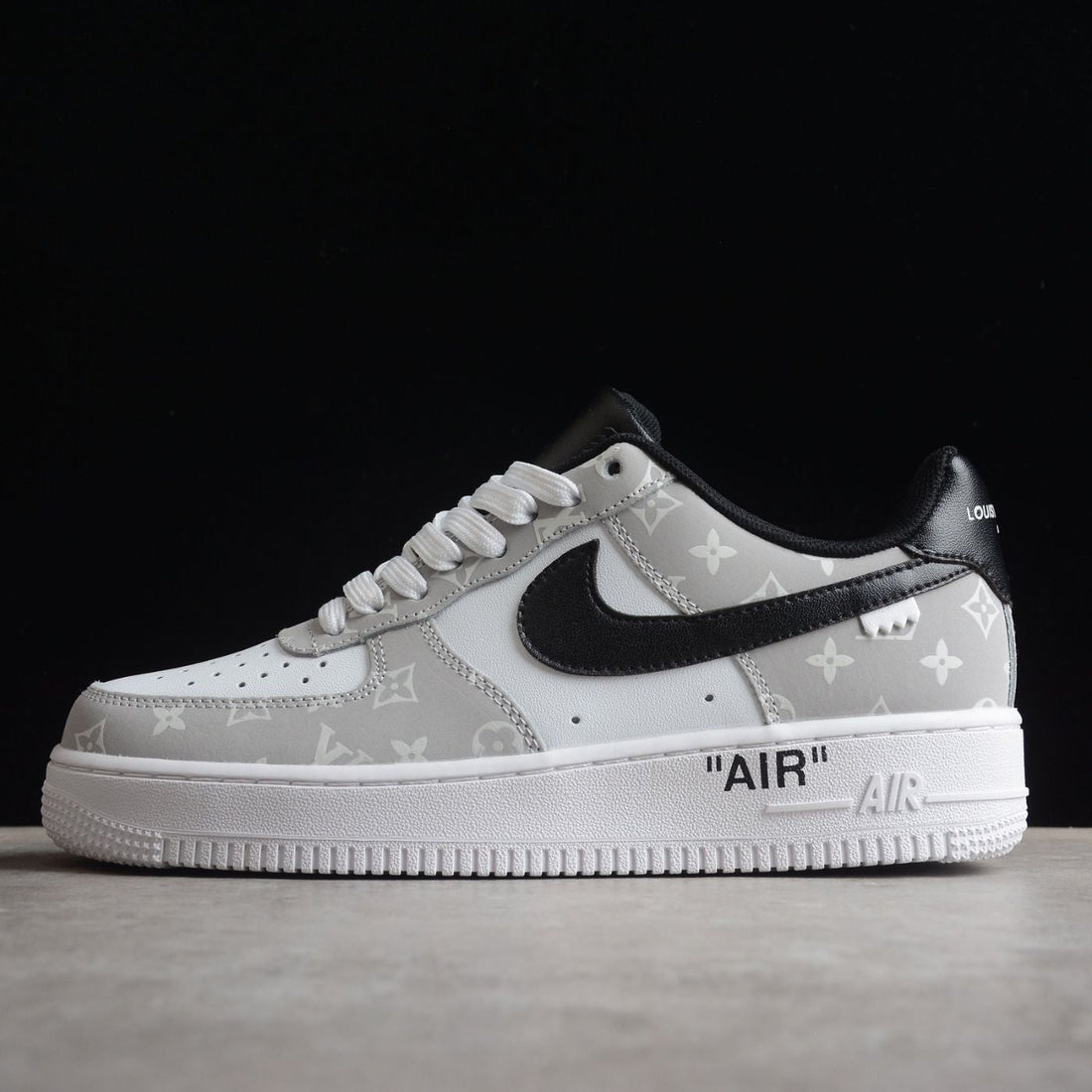 Custom Air Force 1 White Gray LV Pattern