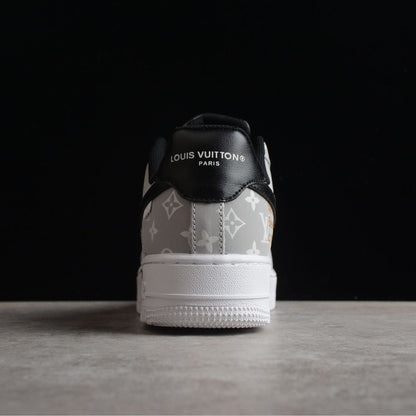 Custom Air Force 1 White Gray LV Pattern