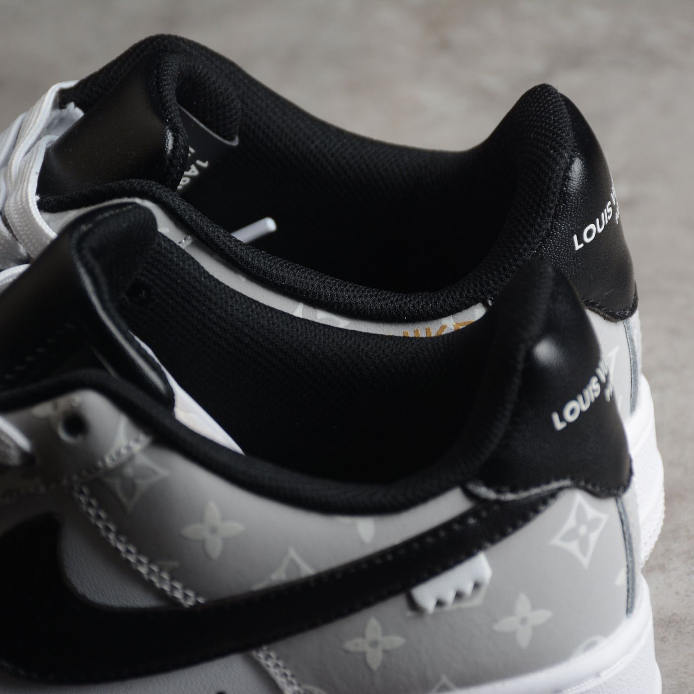 Custom Air Force 1 White Gray LV Pattern