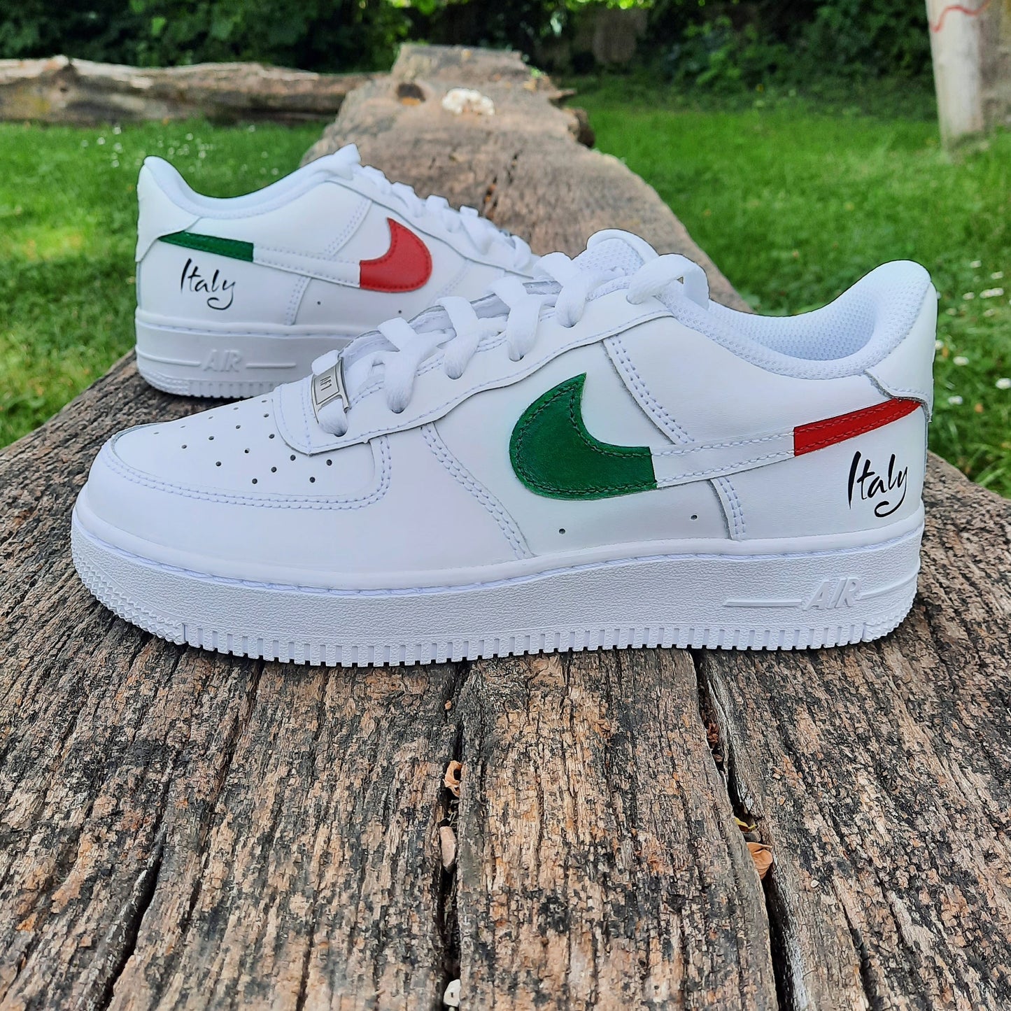 Custom Air Force 1 White Italy Flag Design