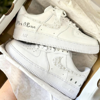 Custom Air Force 1 White Pearl and Rhinestone Embellishments