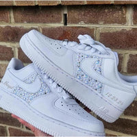 Custom Air Force 1 White Pearls Embellished