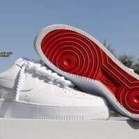 Custom Air Force 1 White Red Sole