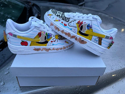 Custom Air Force 1 White School - Supplies Pattern