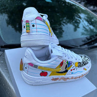 Custom Air Force 1 White School - Supplies Pattern