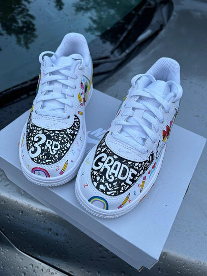 Custom Air Force 1 White School - Supplies Pattern
