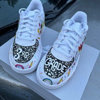 Custom Air Force 1 White School - Supplies Pattern