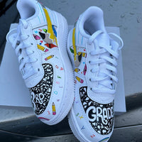 Custom Air Force 1 White School - Supplies Pattern