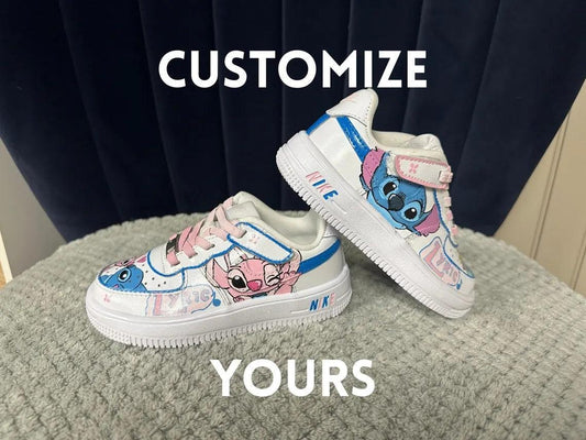 Custom Air Force 1 White Stitch And Angel Patterns