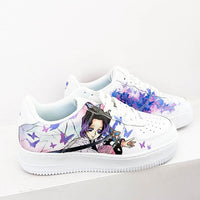 Custom Air Force 1 White With Anime Character And Butterflies