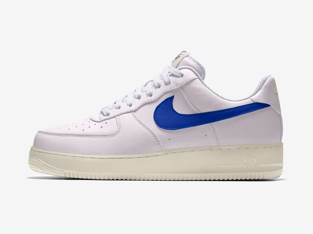 Custom Air Force 1 White With Blue Swoosh