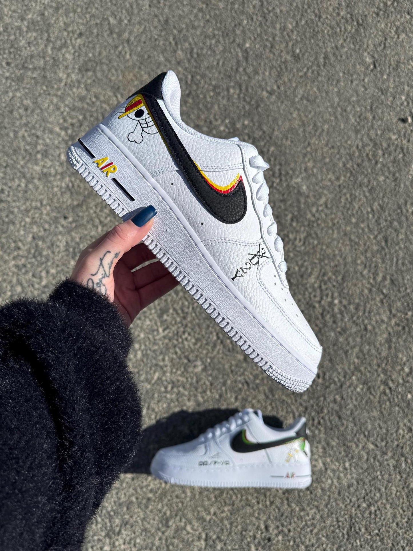 Custom Air Force 1 White With Cartoon Pattern One Piece